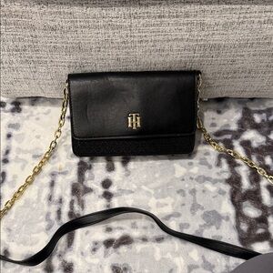 Tommy Hilfiger Black Crossbody with Gold Chain